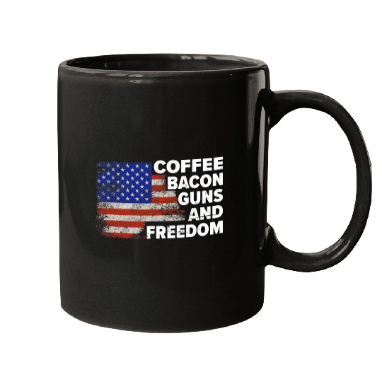 Coffee Fun Bacon Guns Freedom BBQ Mugs