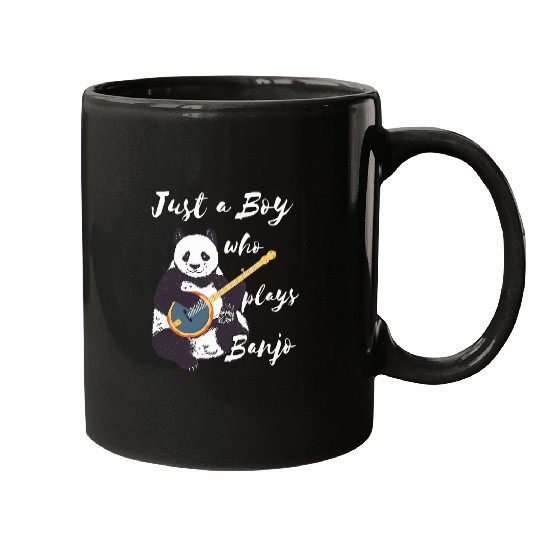 Panda Pet Just A Boy Who Plays Banjo Panda Bluegrass Music Lover Mugs