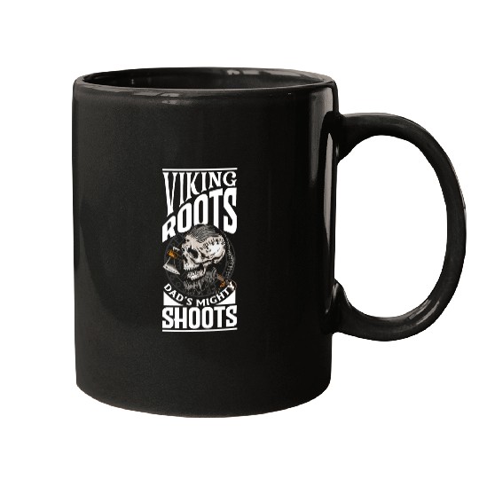 Mens Viking Roots Dads Mighty Shoots Fathers Day Mugs
