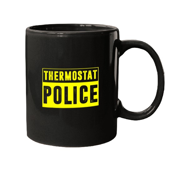 Mens Thermostat Police for a Police Dad Funny Fathers Day Mugs