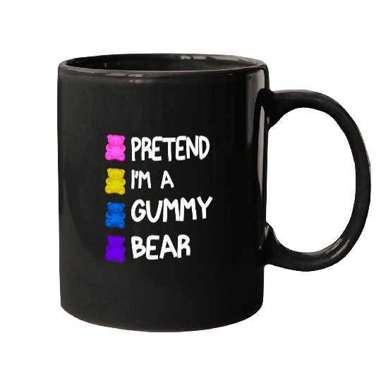 Bear Pet Pretend I m A Gummy Bear Tee Funny Lazy Halloween Costume Mugs