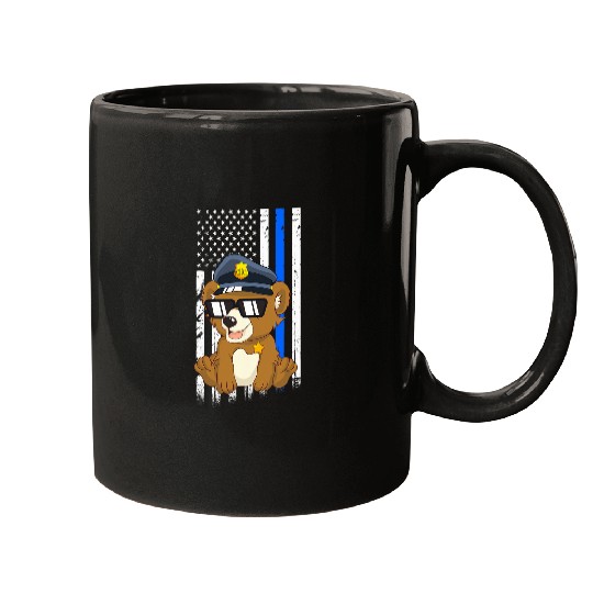 Police Job Bear Back the Blue Law Enforcement Appreciation Mugs