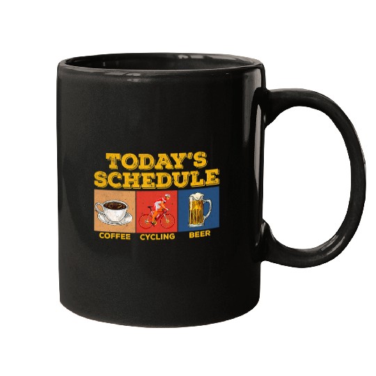 Beer Fun todays schedule coffee cycling beer cycle Mugs