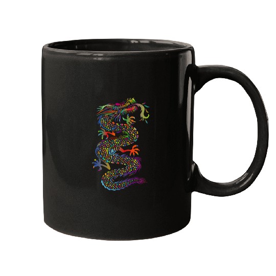 Dragon Pet Chinese Design of a Dragon colorful Tai Chi tai chi dragon Mugs