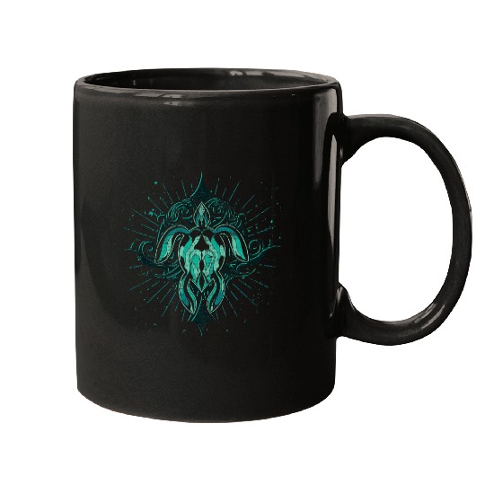 Hawaiian Tattoo Tribal Sea Turtle Lover Ocean Animal Turtle Mugs