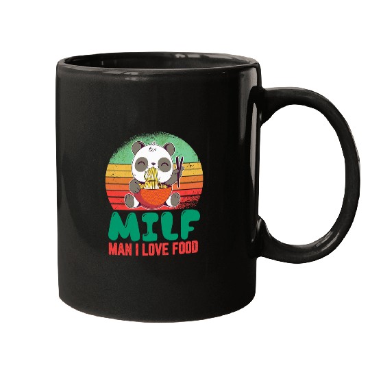 Panda Pet Man I Love Food Cute Kawaii Panda Ramen Sunset Funny Saying Mugs