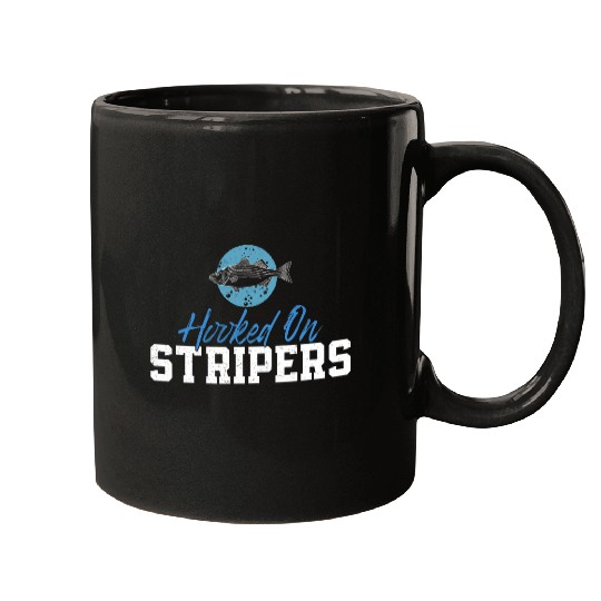 Funny Striped Bass Fishing Hooked On Stripers Striper Hunter Mugs