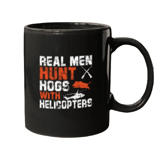 Hog Hunter Wild Boar Hunting Hogs with Helicopters Mugs