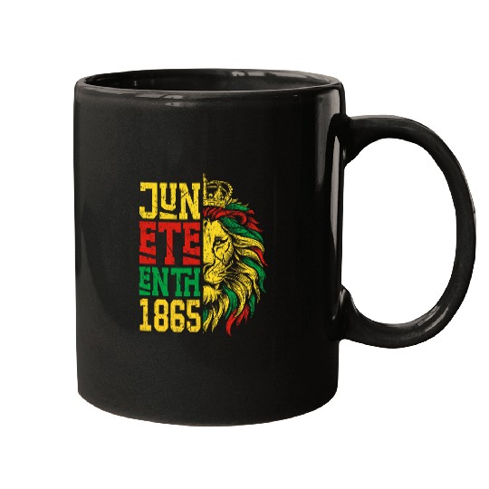 Lion Pet Celebrate Juneteenth Lion African American Freedom Day 1865 3 Mugs