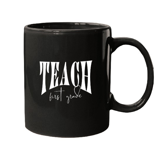 Minimalist Retro TEACH First Grade Growth Mindset Mugs