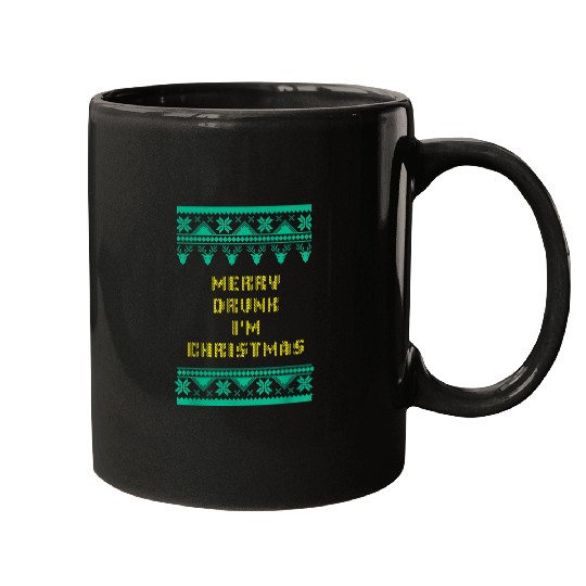 Wines Fun Merry Drunk I m Christmas Wines Lover Party Champagne Mugs