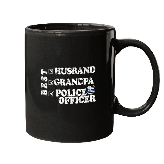 Police Job bests Husband Grandpa Police Officer law Enforcement Mugs