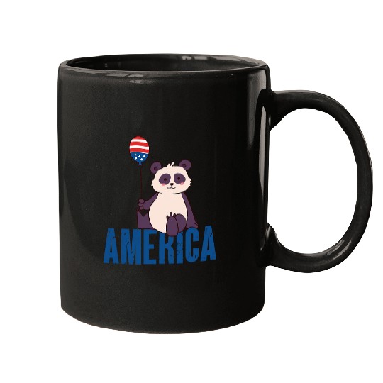Panda Pet America 4th of July Independence Day Freedom Mugs
