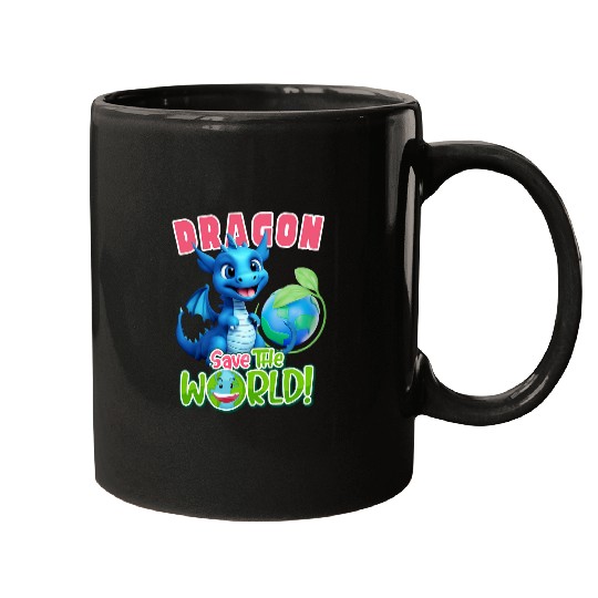 Dragon Pet save World DaySave Earth DayGirl Kids Mugs