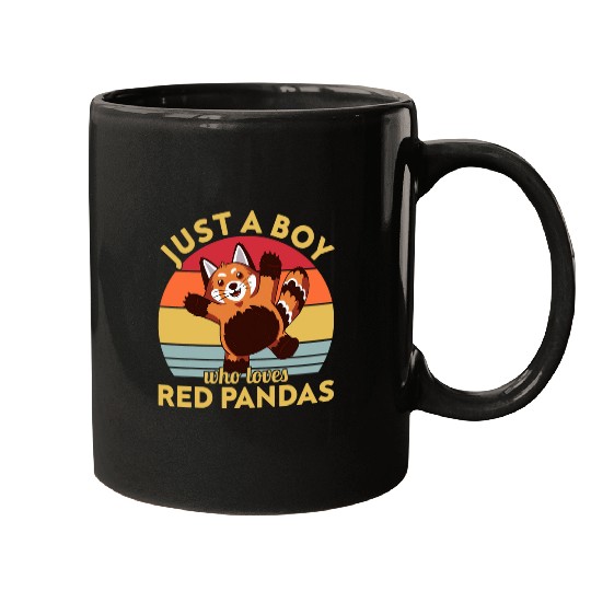 Panda Pet Just a Boy who loves Red Pandas 3 Mugs