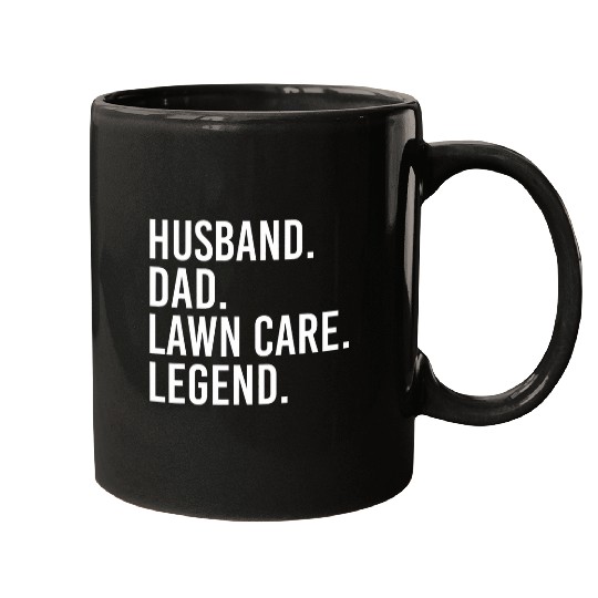 Husband Dad Lawn Care Legend Retro Gardening Dad Mugs