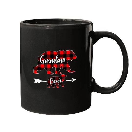 Bear Pet GRANDMA BEAR Women Red Plaid Christmas Pajama Family Mom 8 Mugs