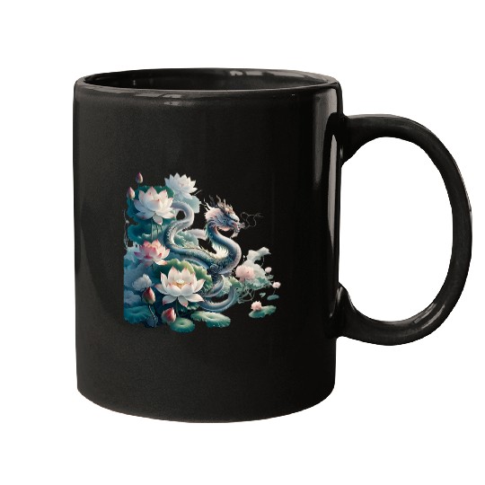 Dragon Pet Year Of The Dragon Lotus Dragon Design for Wisdom Mugs