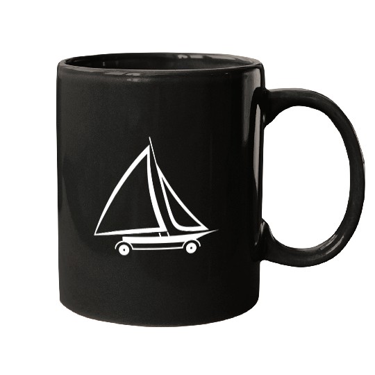 Humor sand yatch beach simple small Sport land yacht Mugs