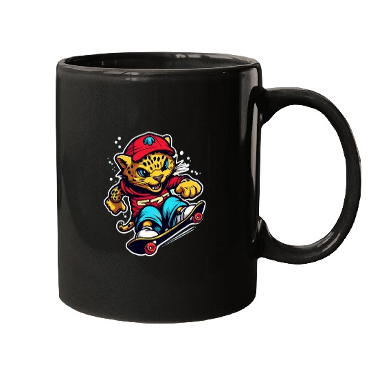 jaguarss Big Cat Lover Print Skateboard Graphic Design Kids Mugs