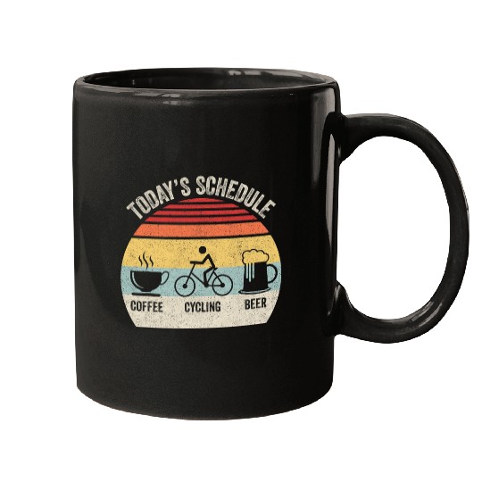 Beer Fun Beer Retro Todays Schedule Coffee Cycling Beer Bike Biking Mugs