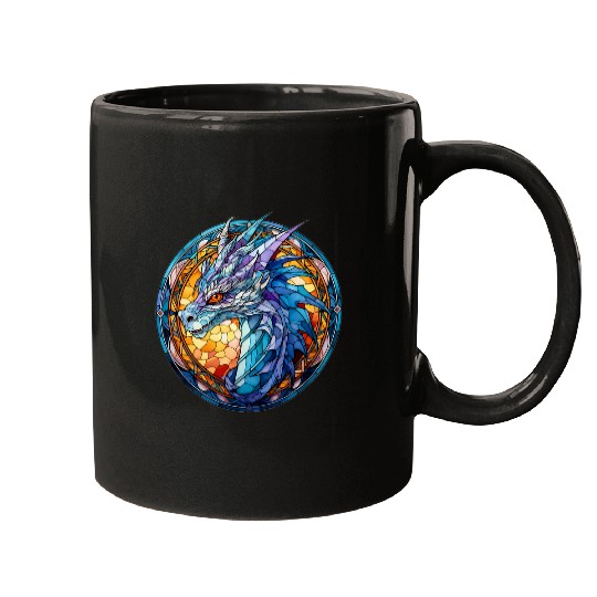 Dragon Pet Stained Glass Dragon 4 Mugs