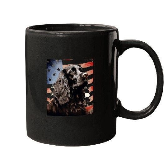 Eng Cocker Fan Camo USA Flag Mugs