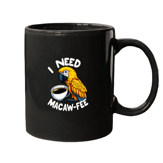 Coffee Fun Gold Macaw MacawFee Coffee Lover Mugs