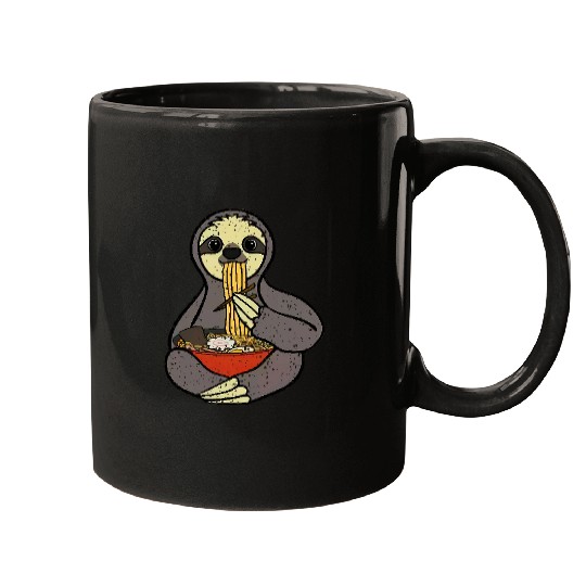 Sloth Pet Funny Cute Anime Sloth Ramen Japanese Food Lover Mugs
