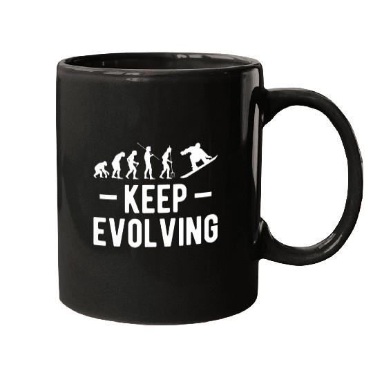 Keep Evolving Snowboarder Evolution Mugs