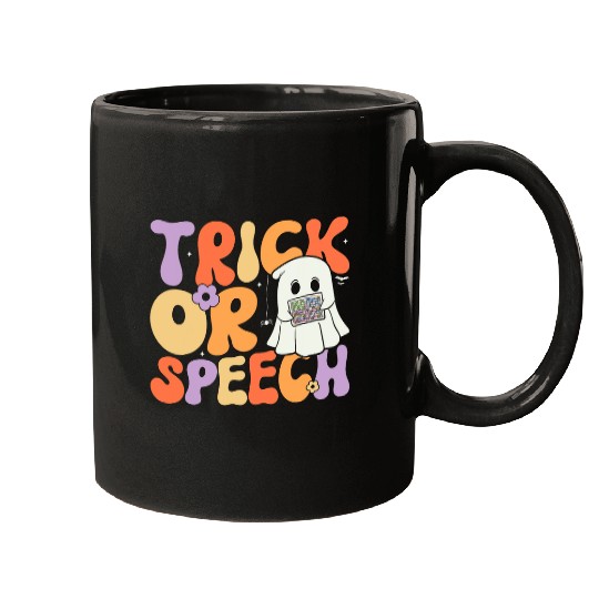 Retro Trick or Speech Halloween Speech Therapy Slp Halloween 2 Mugs