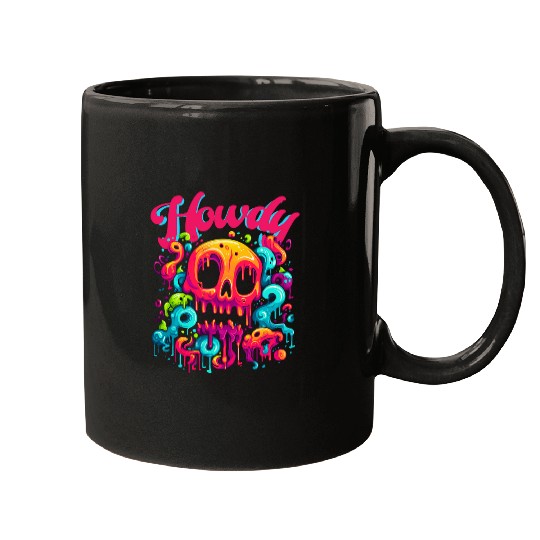 Howdy Graffiti Unisex Heavy Cotton Tee Mugs