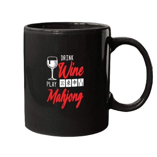 Wines Fun Play Mahjong Chinese Board Game Player Solitaire Mugs