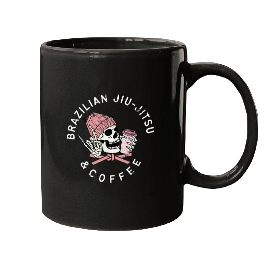 Coffee Fun Brazilian Jiu Jitsu And Coffee Rock vintages Skull Beanie Mugs
