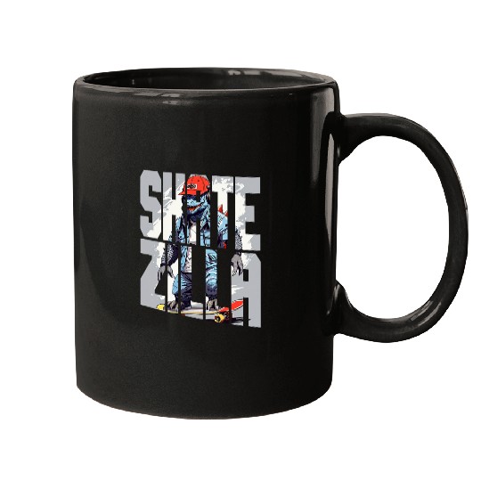 Japanese Monster Kaiju On A Skateboard Mugs