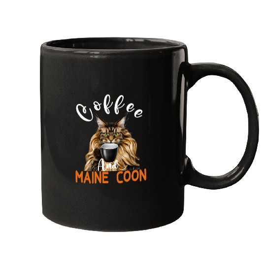 Coffee Fun Maine Coon Cat and Coffee Cute Design For cat lover Mugs
