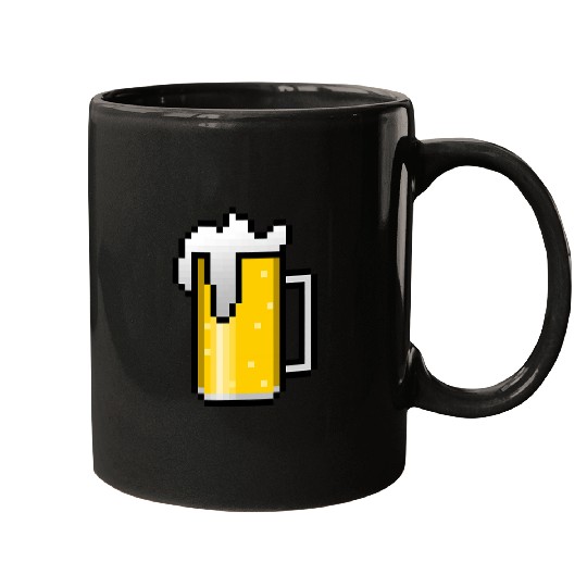 Beer Fun Retro Gamer Beer Lover 8 Bit Beer Pixel Pint Gaming Mugs