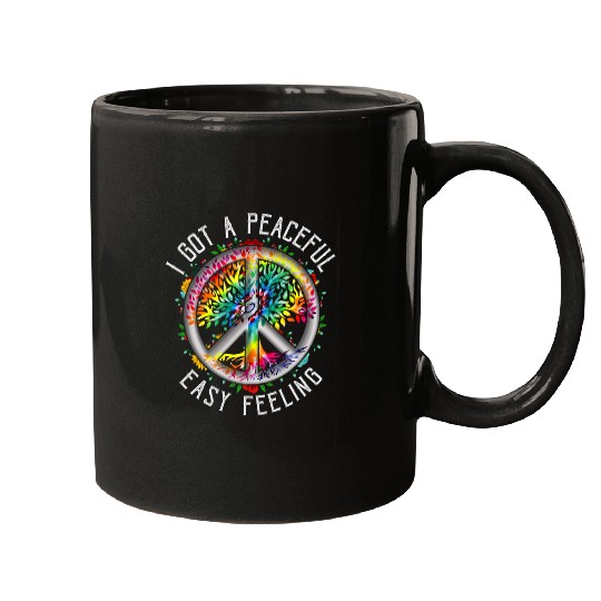 I Got Peaceful EasyFeeling Tie Dye Hippie 1960s Peaceful Mugs