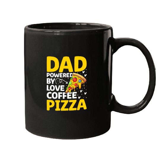 Coffee Fun Dad Powered by Love Coffee Pizza Father s Day Mugs