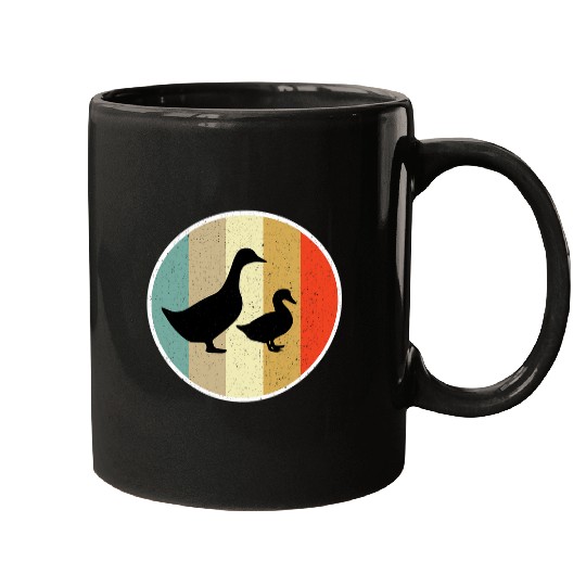 Duck Pet Great Ducks And Ducklings Silhouette Mugs