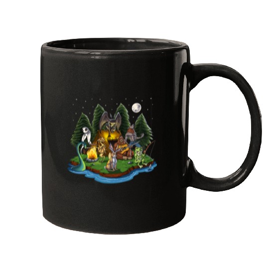 Cryptozoology Cryptid Creatures bigfoots Jackalope Werewolf Mugs