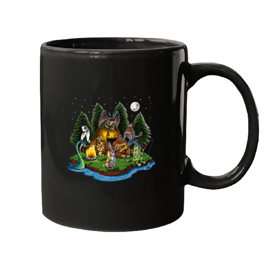 Cryptozoology Cryptid Creatures bigfoots Jackalope Werewolf Mugs