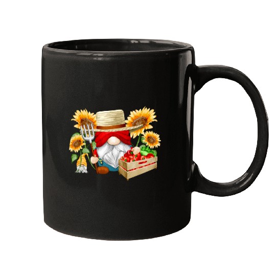 Floral Gardening Gnome Dad Graphic For Men Funny Farming Dad Mugs