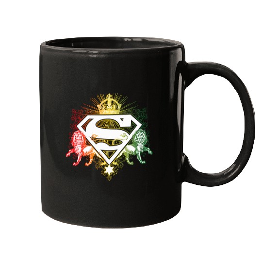 Lion Pet Superman Ornate Lion Shield Mugs