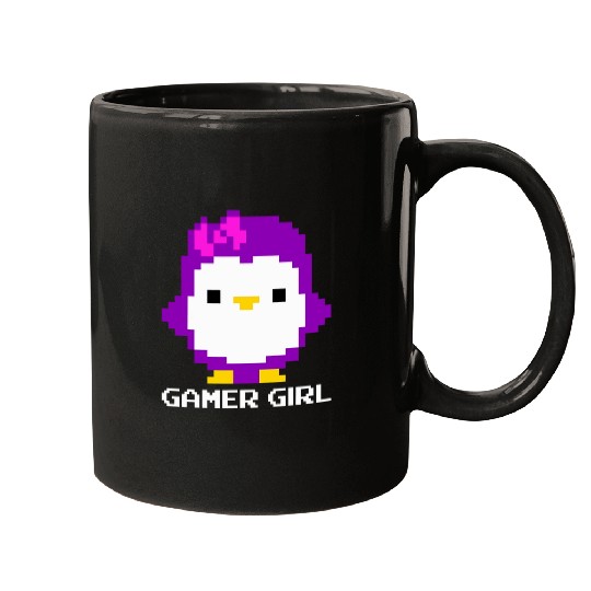 Penguin Pet Gamer Girl Gift 8Bit Kawaii Cute Penguin Video Game Gaming Mugs
