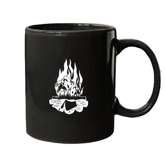 Hiking Campfire Fireplace Fires Bowl Bonfire Camping Mugs