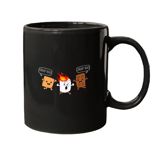 Group Hug Camping Campfire Chocolate Marshmallow SMores 1 Mugs
