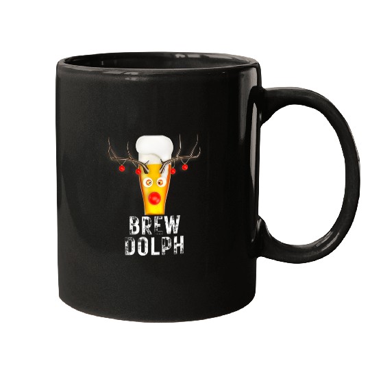 Beer Fun Beer Brew Dolph Funny Rudolph Reindeer Drinking Craft Beer Mugs