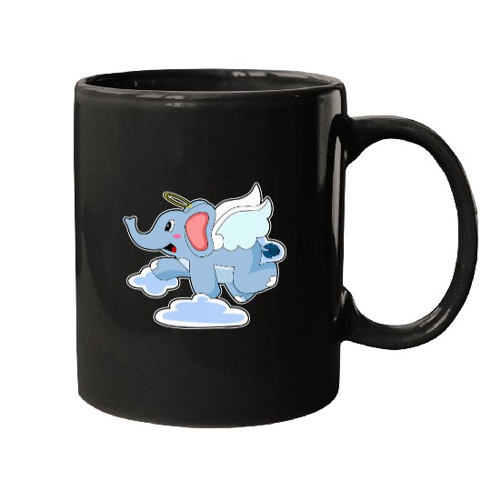 Elephant Pet Angel wings Clouds Mugs