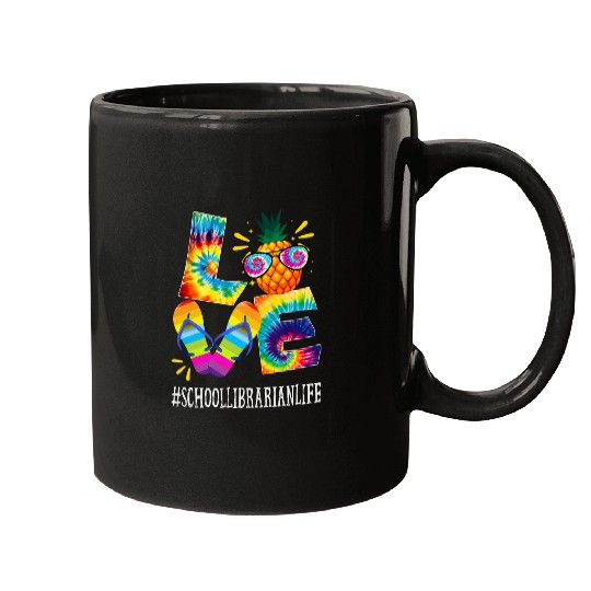 Discover Librarian Job Love pineapples Summer Off duty Tie Dye Mugs